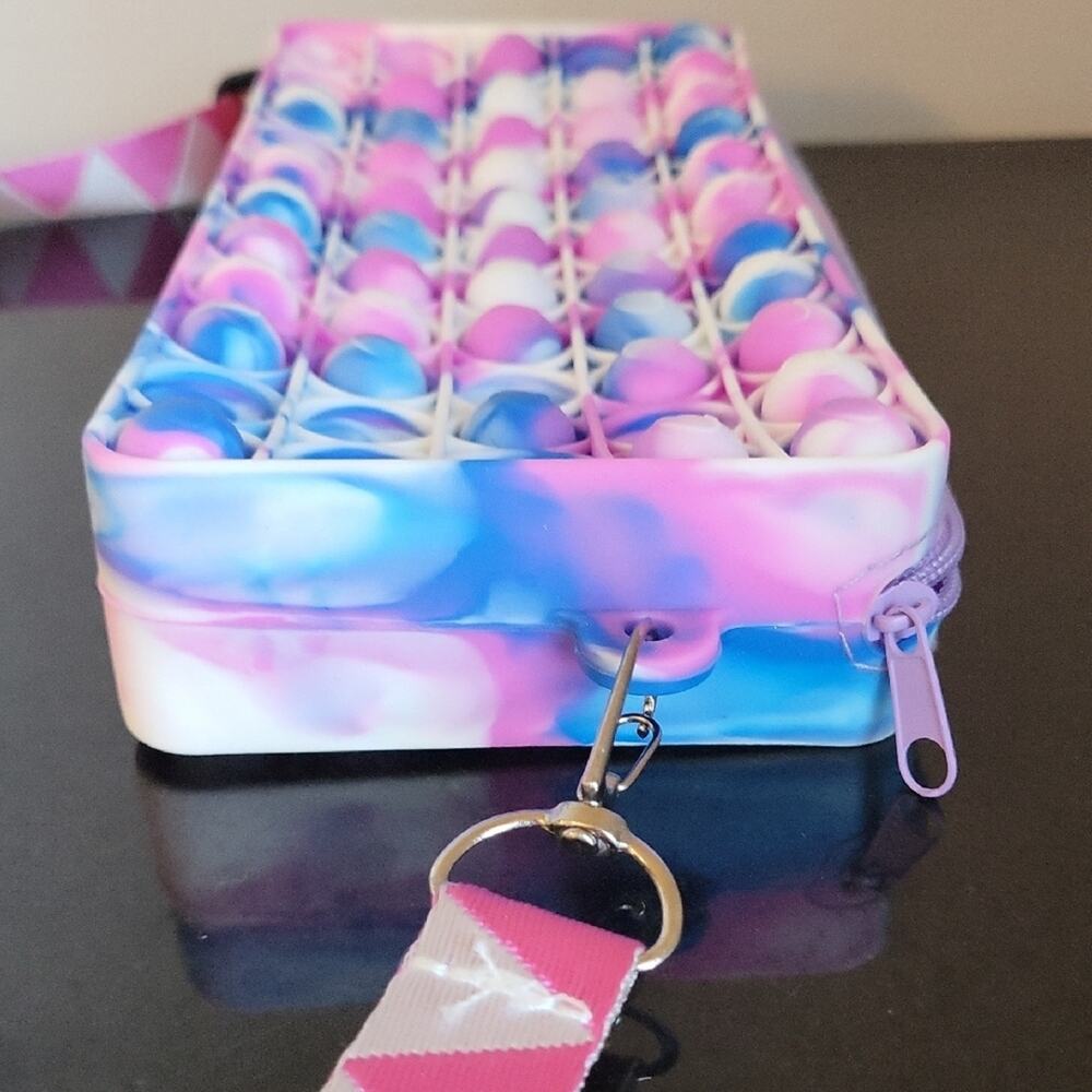 Figet Purse Vibrant Pink and Blue Crossbody Bag 8 X 4 - Picture 6 of 11